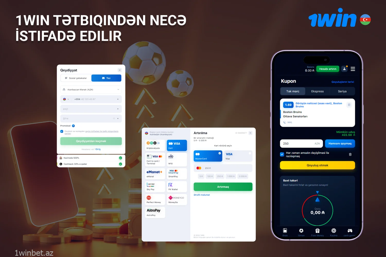 Azərbaycanda Android və ya iOS üçün 1win proqramını oynamağa başlamaq üçün oyunçu qeydiyyatdan keçməli və depozit qoymalıdır