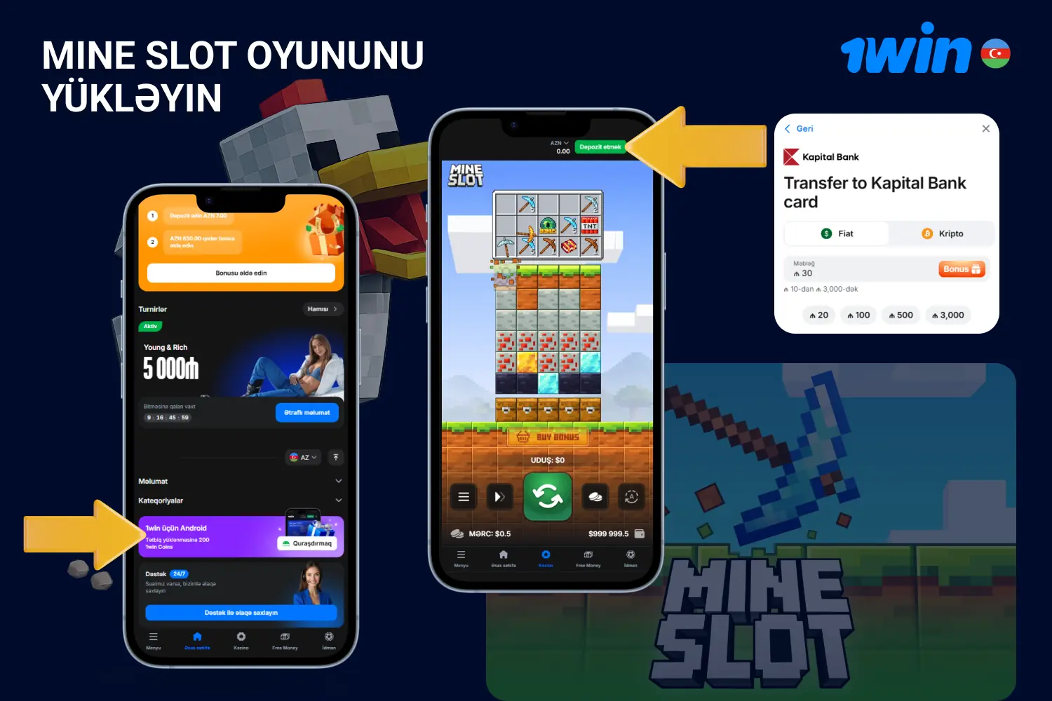 Mine Slot oyunu Android və ya iOS üçün 1win-in pulsuz mobil tətbiqində mövcuddur